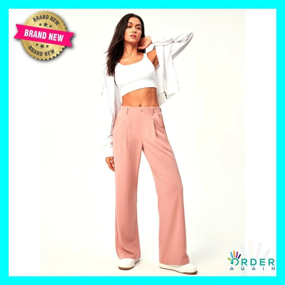 Wide Leg Stretchy Work Pants Women Business Casual Comfort Fit Trousers